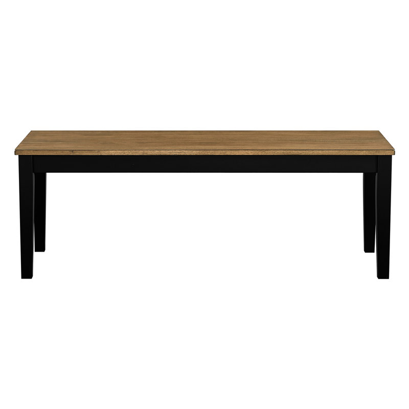 Banc 2 tons à finition noire et brun, design moderne, 48 po x 16,5 po, 17,5 po, profondeur de poids de 250 lb, charge, pieds, siège