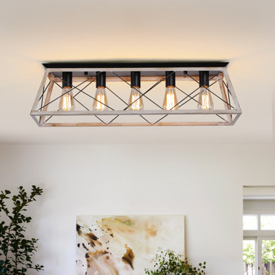Farmhouse Rectangular Flush Mount Ceiling Light