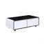 Table basse moderne intelligente avec réfrigérateur intégré, haut-parleurs Bluetooth, charge sans fil, prise de courant, ports USB, lumière RVB-248308915