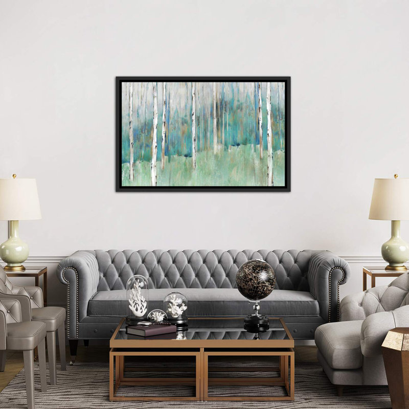 Foothills I par Isabelle Z - reproduction d'art, H 40 po x l 60 po x 1,5 po, Toile avec cadre noir