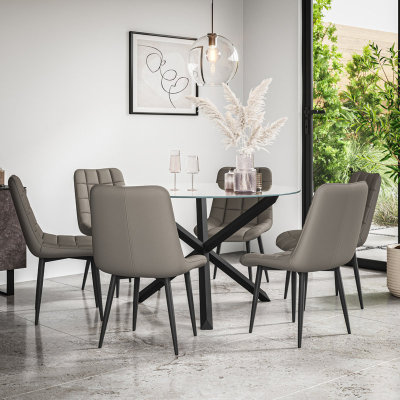 Darcus 6 - Person Dining Set, Black/Grey