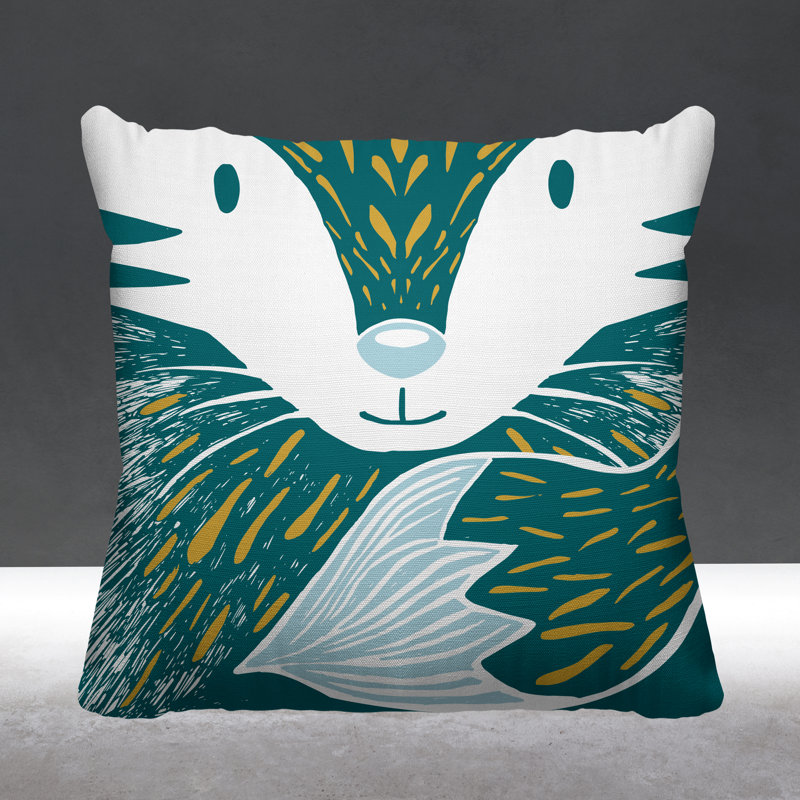 Coussin décoratif d'intérieur Foxy Woodland, Émeraude, L 19 po x H 19 po