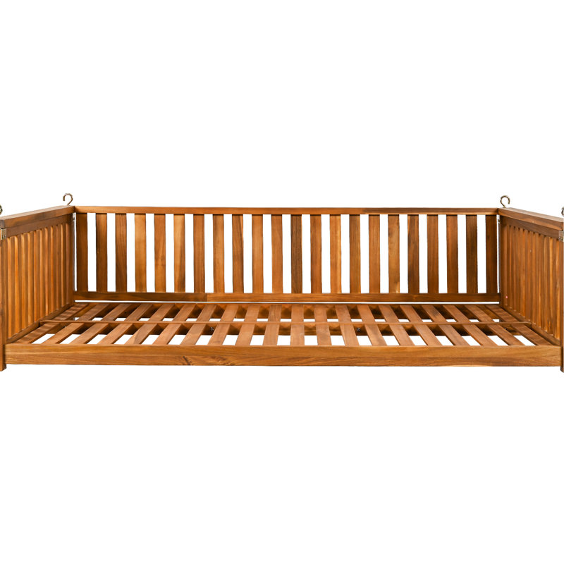 Balançoire d'extérieur en bois, spacieuse et élégante, lit balançoire de jardin à grande capacité, minimaliste