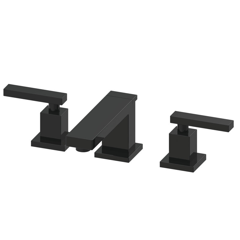 Skylar Widespread Bathroom Faucet with Drain Assembly, Gloss Black