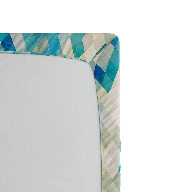 Microfiber Geometric Fitted Sheet, Queen Fitted Sheet