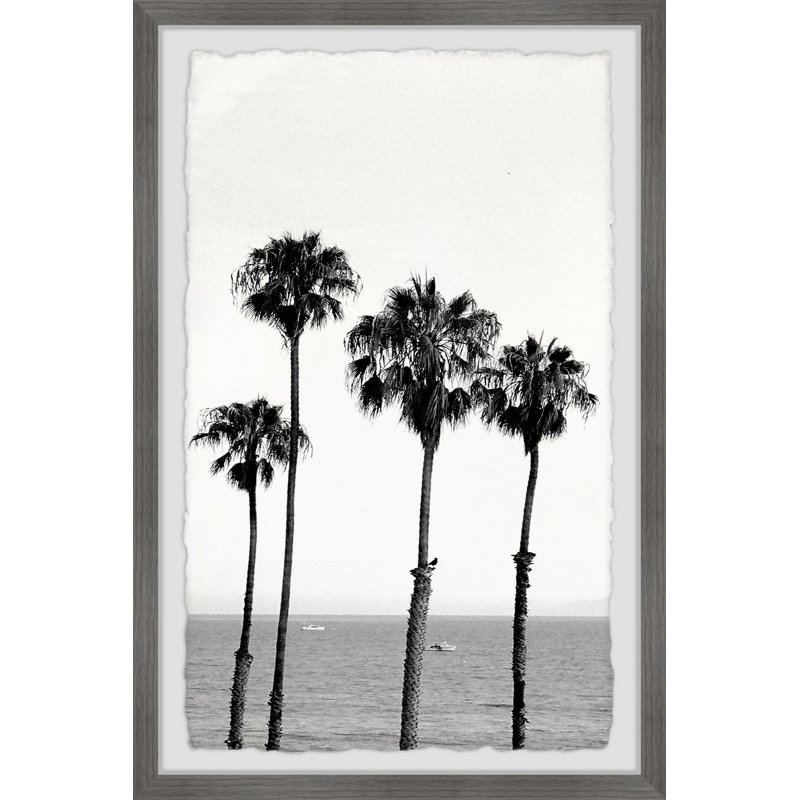 Palm Trees And The Sea - Single Picture Frame Print, 30cm H x 20cm W x 3.81cm D