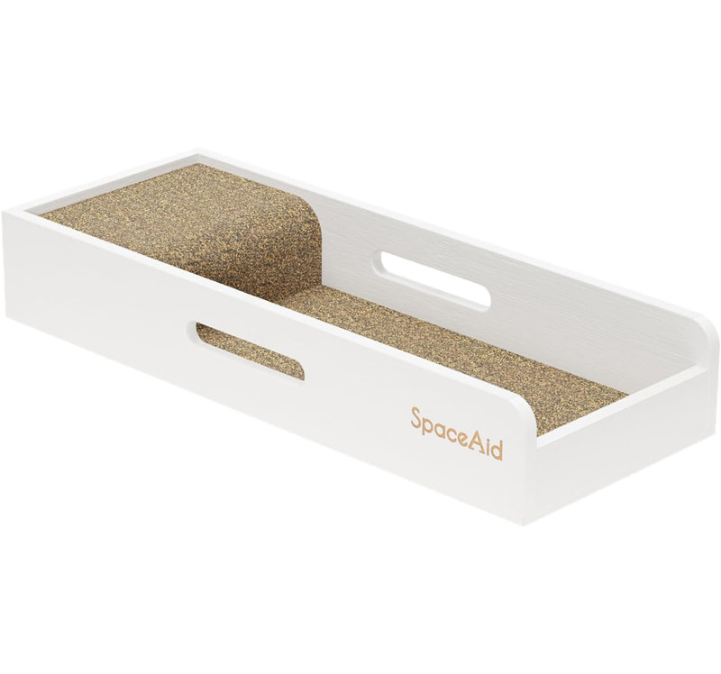 Small Bamboo Knife Drawer Organizer with Cork Dividers