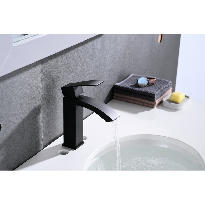 Bathroom Faucet With Waterfall Outlet And Pop - Up Drain  With Overflow , Rust Stainless Steel, Simple Water Flow Temperature Adjustment Style Single Handle For Sink Overflow, Corrosion User