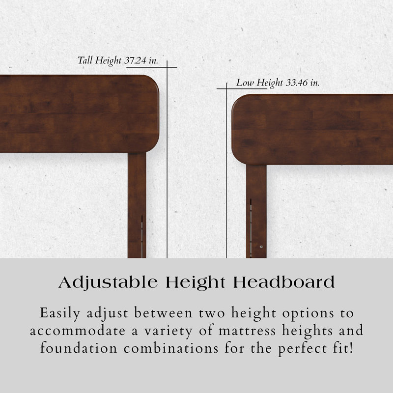 Brianna Solid Wood Headboard, King, Walnut