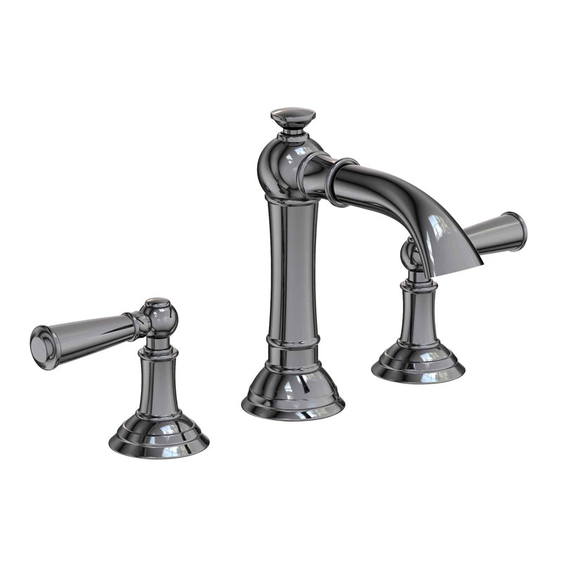 Aylesbury Widespread Bathroom Faucet with Drain Assembly, Midnight Chrome