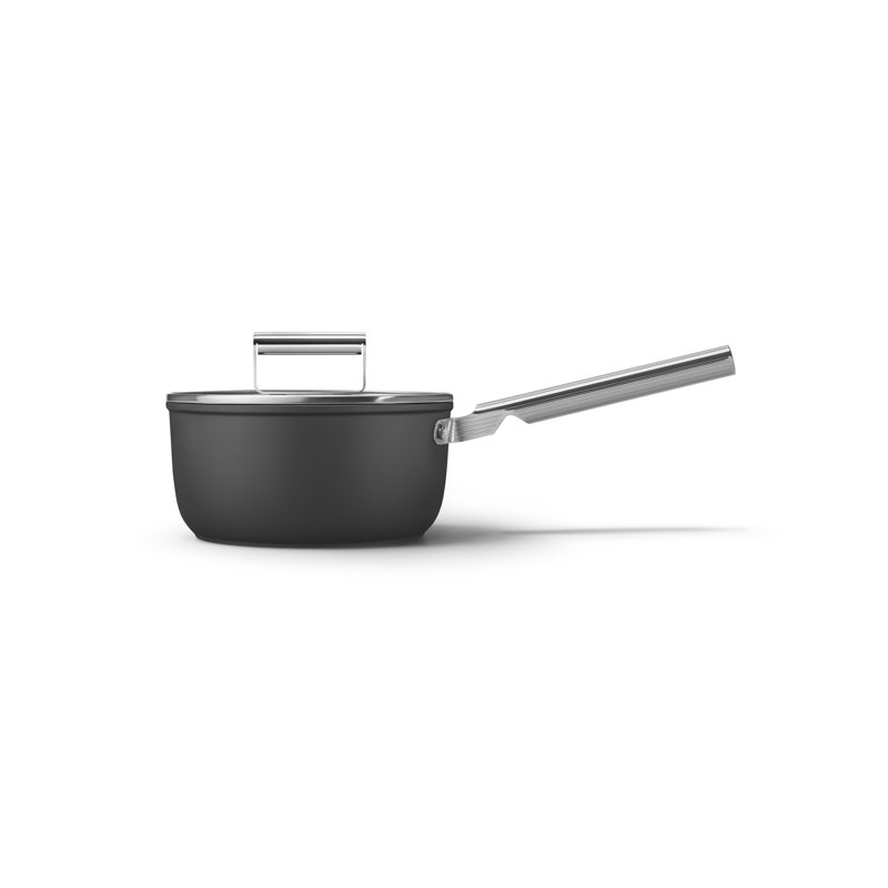 Smeg Saucepan 20cm with Lid, Black