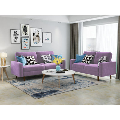 Ensemble de salon configurable en velours 2 pièces Eitelfritz