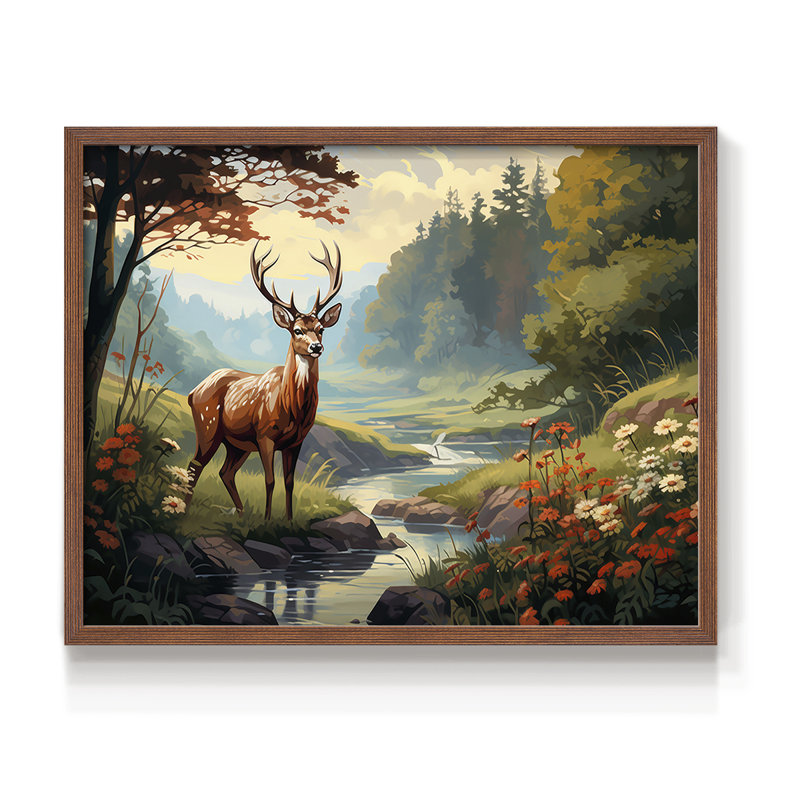 Faune, série XXI, reproduction encadrée, H 8 po x l 10 po, Noyer