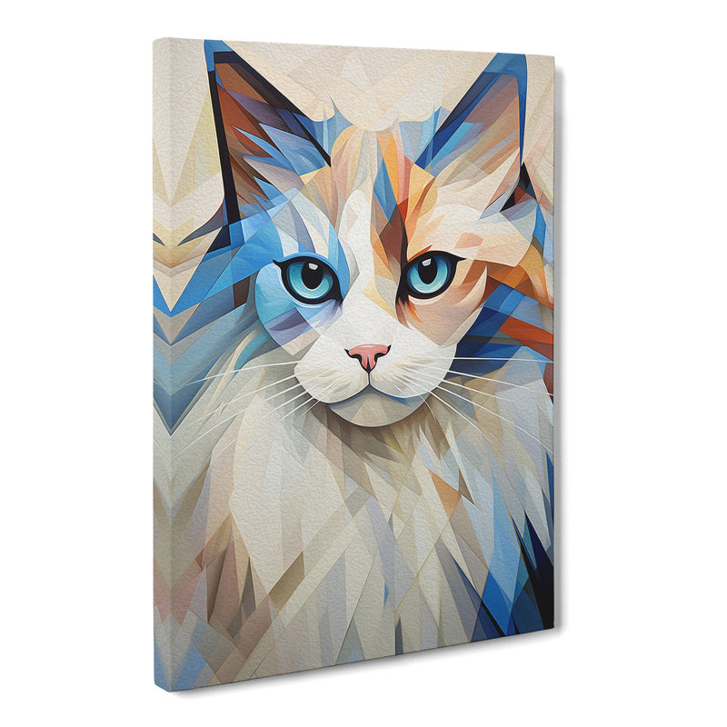 Ragdoll Cat Cubism - Single Picture Frame Print, 60cm H x 40cm W x 3cm D