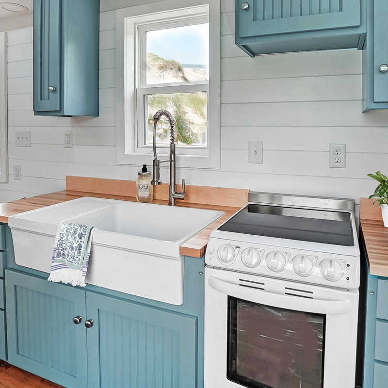 Pranav 36'' L Single Bowl Fireclay Kitchen Sink