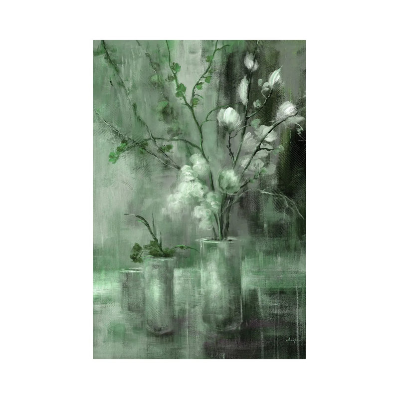 Floral argent, H 48 po x l 32 po, Vert