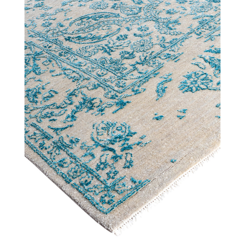 Tapis unique noué à la main de 7 pi 10 po x 10 pi 1 po Brazier
