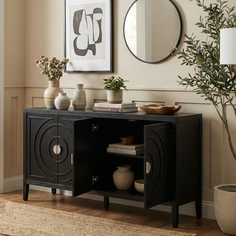 Console de 60 po pour le couloir, Noir