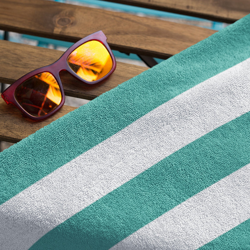 Arkwright California Cabana 100% Cotton 30x70 Beach Towel (Pack of 4), Green