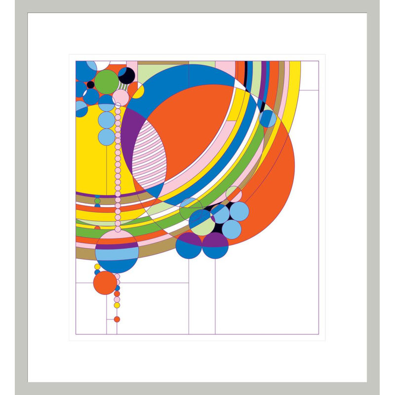 «March Ballons» par Frank Lloyd Wright - reproduction d'art encadrée, 19.23" H x 17.75" W
