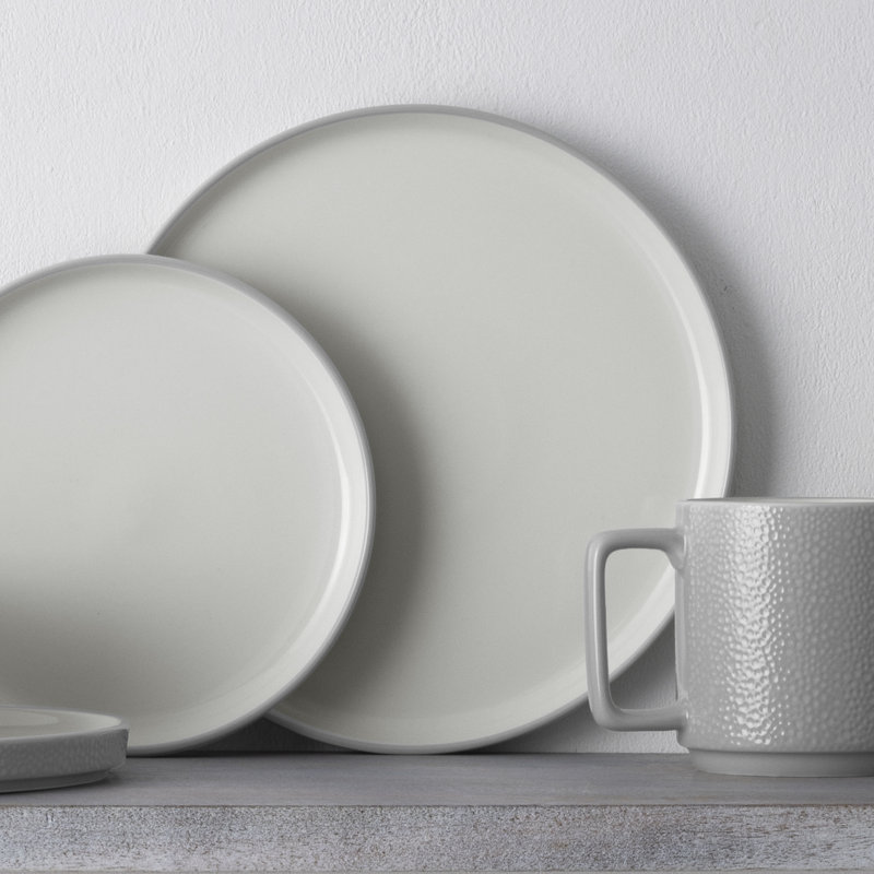 Assiettes plates Noritake Colortex Stone Stax, 9 3/4 po, Gris
