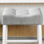 Ensemble de 2 tabourets de bar, siège en velours gris, fini blanchi, structure en bois massif.-133969718-133969719-133969721