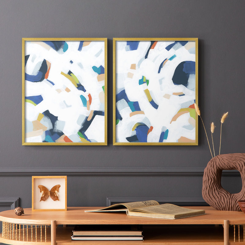 «Bright Orbit I», reproduction encadrée de qualité supérieure - prête à être accrochée - aucun clou requis - aucun clou requis
