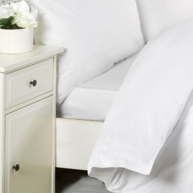 Kalos 100% Cotton Flatweave Flat Sheet, White, Super King (12")