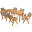Table de salle à manger en bois 68,9 pouces, matériau de hanches, trou de parasol, convient aux espaces extérieurs et intérieurs