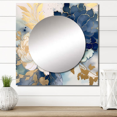 Décoration murale florale grand miroir en miroir