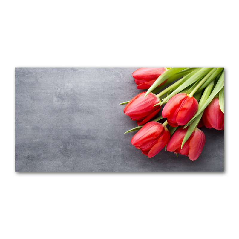 Red Tulips - Print, Canvas, 50cm H x 100cm W x 2cm D