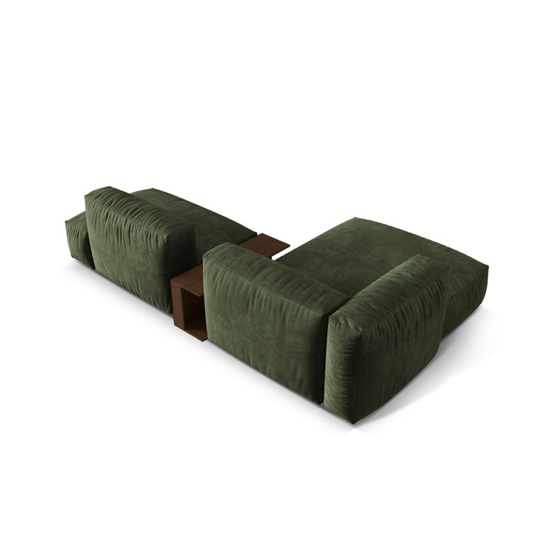 Bedar 2 Seater Velvet Corner Sofa , Green