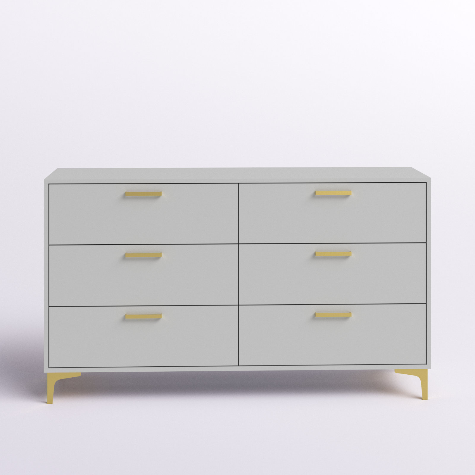 Willa Arlo Interiors Pershore White and Gold 6-Drawer Double Dresser & Reviews | Wayfair Willa Arlo Interiors Pershore White and Gold 6-Drawer Double Dresser & Reviews | Wayfair