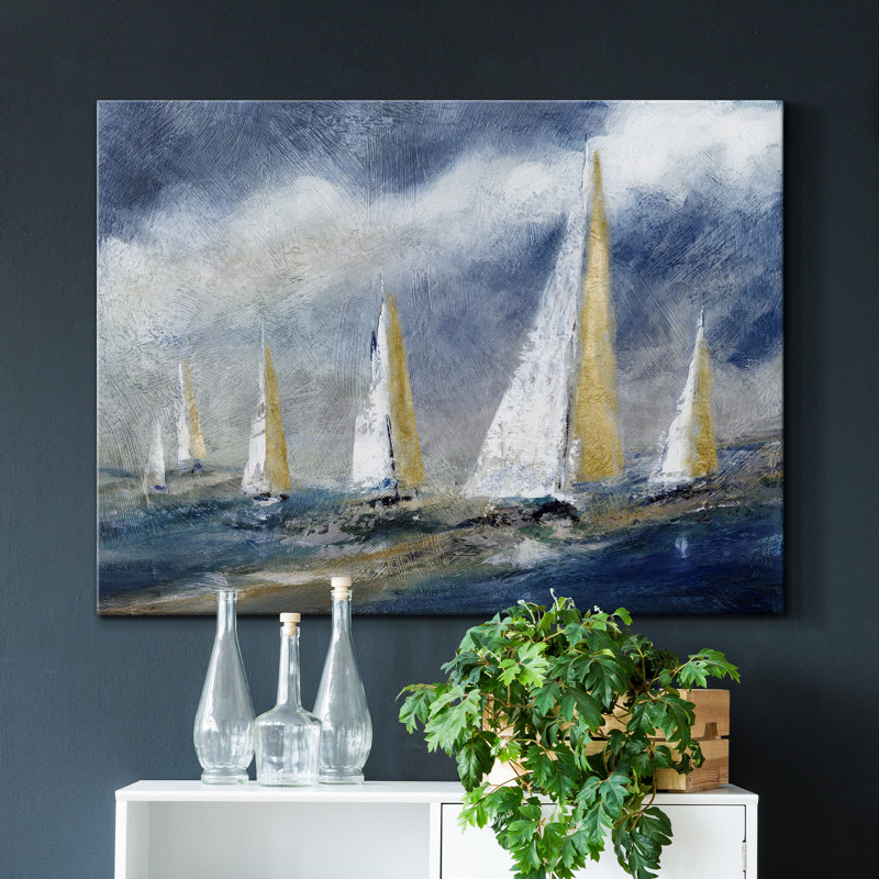 Indigo Swells - Impression sur toile tendue, H 36 po x l 24 po x P 1 po