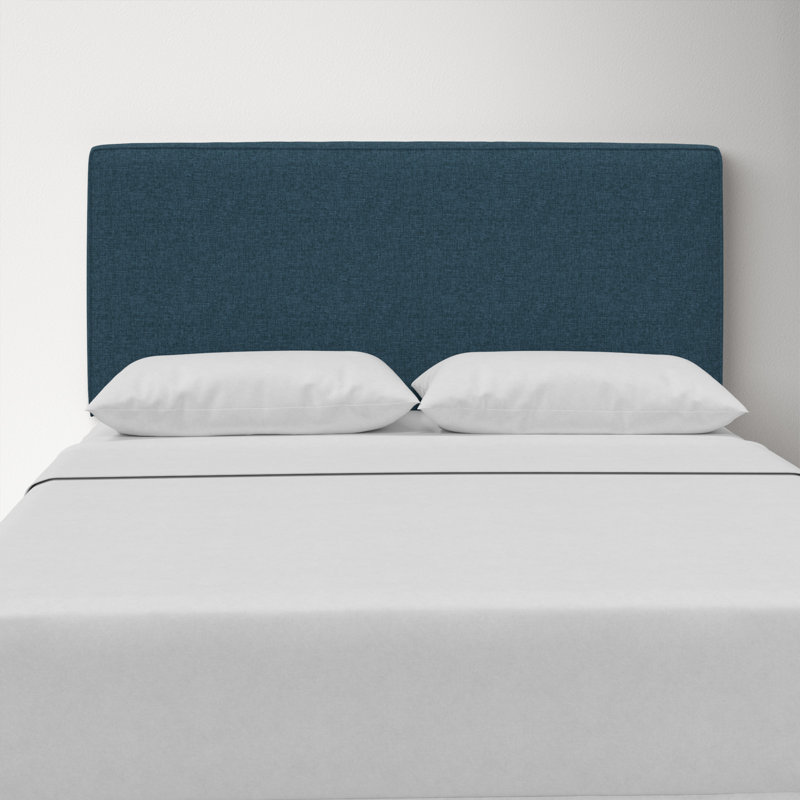 Marquise Upholstered Headboard, Full, Zuma Navy Textured Linen