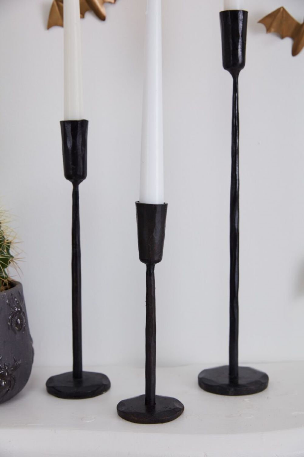 8" Metal Tabletop Candlestick, 8'' H X 2.5'' W X 2.5'' D
