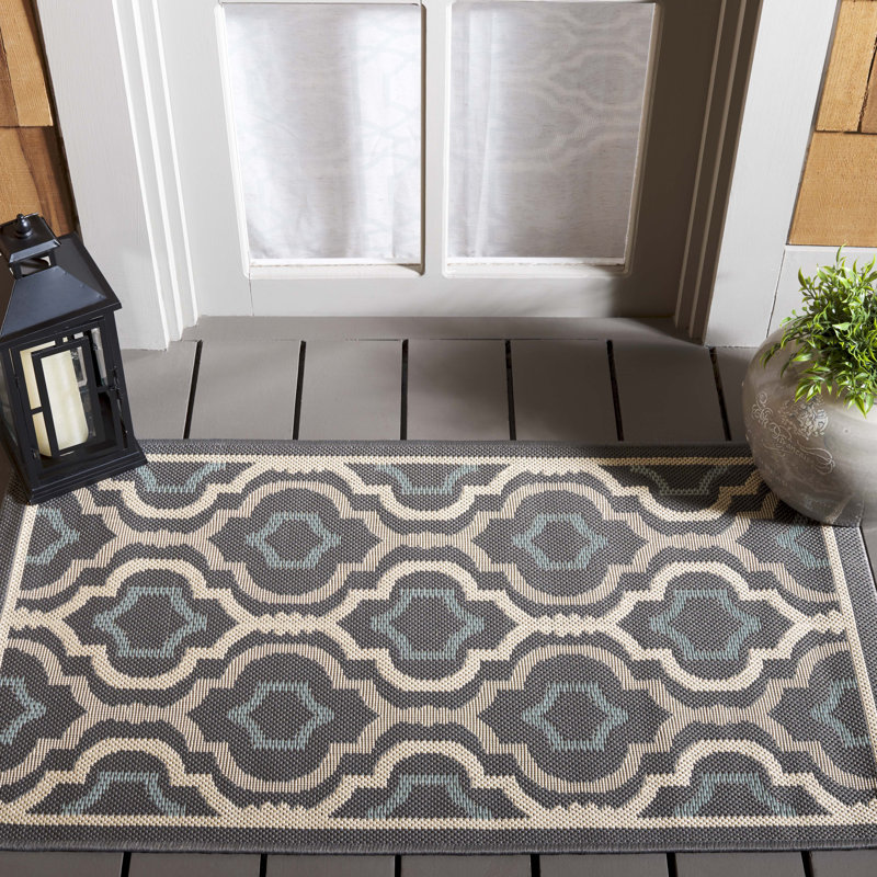 Courtyard Performance Geometric Rug, Rectangle 2' x 3'7"