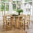 52" Round Solid Oak Wood Dining Table with 3 Sculptural Pillar Legs-1455826578