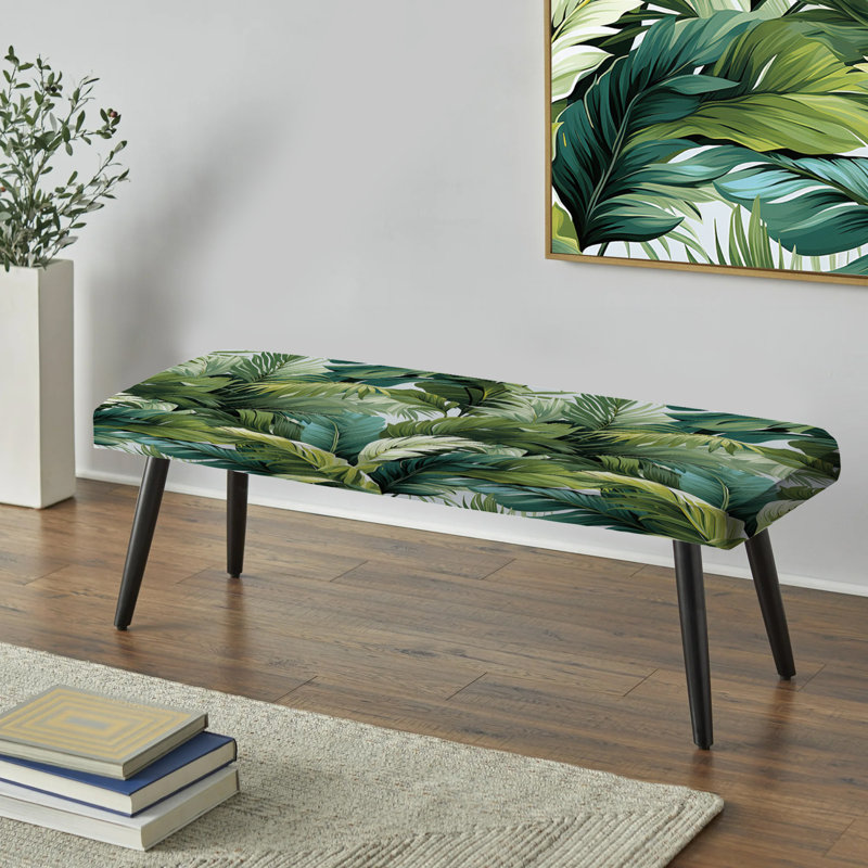 Palm Palm - motif tropical II - banc rembourré noir Tropical