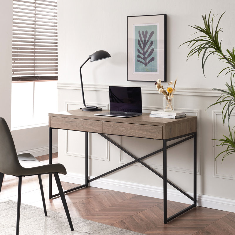 Mason 121.285cm W Rectangle Writing Desk, Antiqued Grey