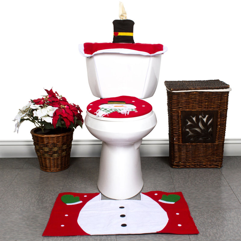 Ensemble de tapis pour salle de bain 3 pièces christmas