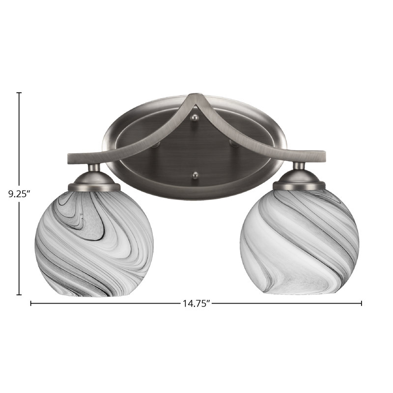 Zilo 2 Light Bath Bar, Graphite