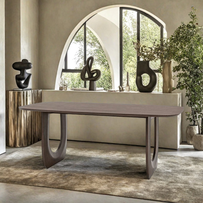 Table de salle à manger Mid-Century moderne en noyer., H 29,53 po x L 78,74 po x l 35,43 po