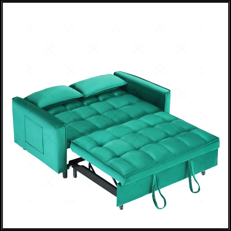 Canapé en velours vert 55 po
