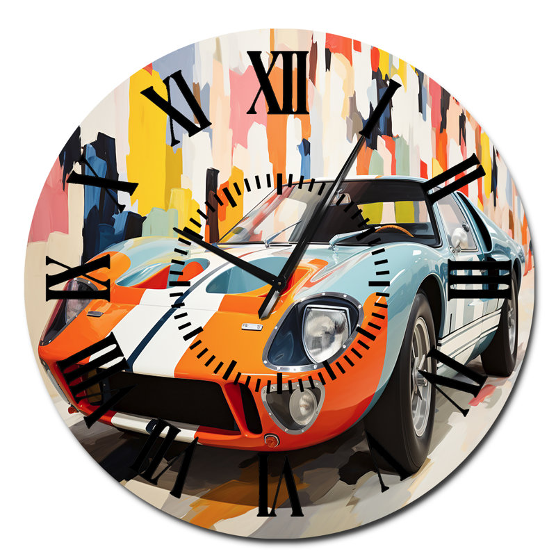 Horloge murale orange orange, Surdimensionné