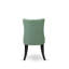 Ensemble de table de salle à manger 9 pièces Mid-Century comprenant une table de cuisine et 8 chaises de salle à manger en tissu de polyester vert saule avec dossier capitonné - Finition noyer antique-1473399463