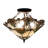 Shell With Jewels Glass Semi Flush Mount