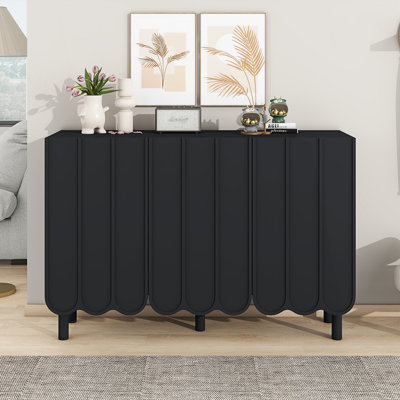 Modern Minimalist Shoe Cabinet With 5 Legs, Sideboard Buffet Cabinet With Adjustable Shelves, Large Storage Cabinet