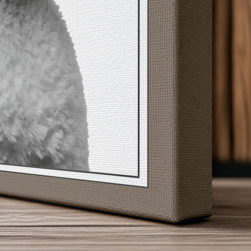 Groomed Poodle Portrait Modern - Wrapped Canvas, 30x20 - 76.2 x 50.8 cm, Taupe Border