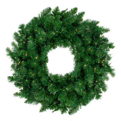 Pre-Lit Twin Lakes Fir Artificial Christmas Wreath - 48-Inch Warm White LED Lights